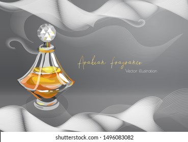 Arabic fragrance, Arabian perfumes, middle eastern aroma, glass vintage bottle with oil Perfumes