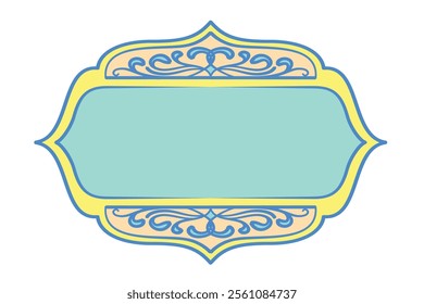 Arabic Frame with arch shape ornament decoration vector illustration. Traditional islamic border window shape with copy space. Suitable for muslim holiday and festival, Ramadan Kareem, Eid Mubarak