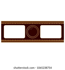 Arabic frame. Islamic design frame by golden patterns. Elegant Background with Text input area in a center. Vector illustration.