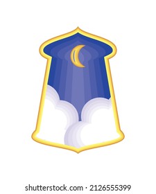 luna nocturna de marco árabe y nubes