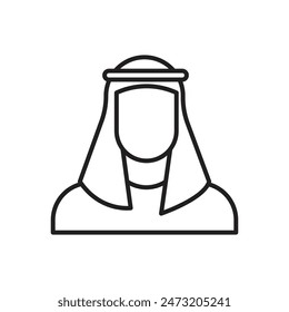 Arabic Gentleman Icon Ideal for Cultural Diversity and Representation