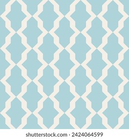 Arabic geometric mosaic printable seamless pattern with abstract Moroccan print in blue and orange colors. Ramadan Kareem Traditional Islamic art Illustration background.