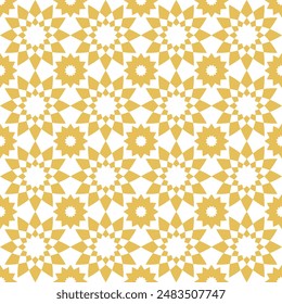 Mosaico geométrico árabe imprimible sin patrón con impresión marroquí abstracto en colores azul y naranja. Ramadan Kareem Arte islámico tradicional Fondo de ilustración.