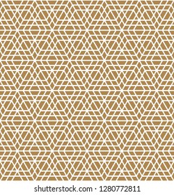 Arabic geometric ornament based on traditional arabic art. Muslim mosaic.Brown color average thickness lines.Rounded corners.