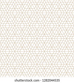 Arabic geometric ornament based on traditional arabic art. Muslim mosaic.Brown color.Fine lines.