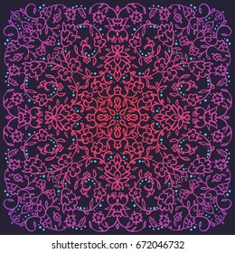 Arabic geometric ornament round pattern. Vector illustration mandala