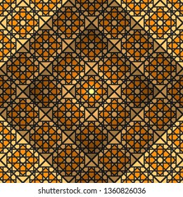 Arabic geometric ornament. Vector mosaic square background