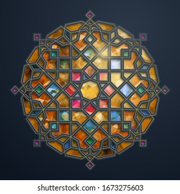 Arabic geometric pattern - moroccan circle ornament