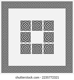 Arabic Geometric pattern. Set for creating frames and border with corner element