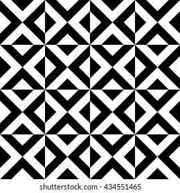 Arabic geometric patterns. Decorative Black & White triangles seamless patterns. Interior Design wallpaper. Vector repeating texture.