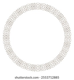 Arabic geometric round pattern. Seamless Round Islamic frame, border ornament.  Arabic, Andalusian, Oriental, Islamic, Eastern. Luxury frame in modern authentic stylestyle. EPS