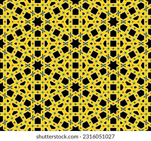 Arabic Geometric Seamless Pattern. Traditional Islamic Background. Mosque decoration element. Architectural element. Vector illustration. Suitable for greeting card, poster, invitation and banner.