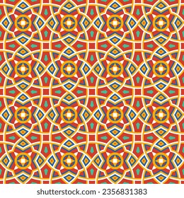 Arabic Geometric Seamless Pattern. Traditional Islamic Background. Mosque decoration element. Architectural element. Vector illustration. Suitable for greeting card, poster, invitation and banner.
