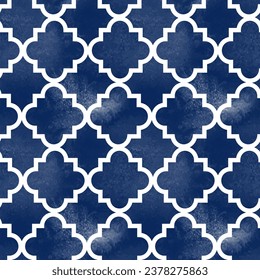 Arabic geometric seamless pattern. Watercolor background with oriental Arabesque motif
