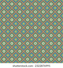 Arabic geometric style Zellij. Seamless pattern