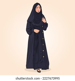 Arabic girl in Hijab Dress character