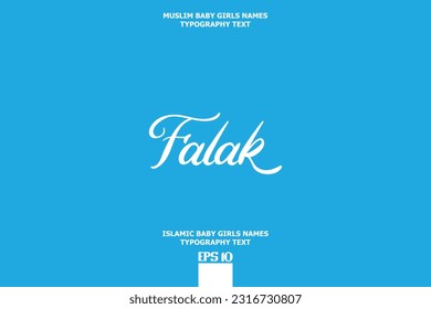 Arabic Girl Name Alphabetical Text Design Falak