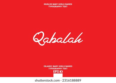 Arabic Girl Name Qabalah Text Lettering Vector Sign
