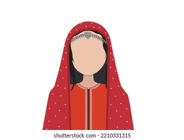 Arabic girl from Oman wearing Traditional Omani dress