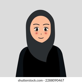 Arabic girl wearing Abaya and hijab