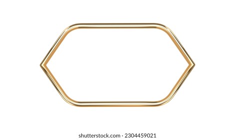 Arabic golden arch isolated. 3D render islam architecture shape for muslim holidays. Design decoration elements, frame,window, portal, border. Realistic vector illustration.