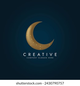 Luna de la media luna de oro árabe Vector Ramadán Kareem saludo media luna símbolo islámico 