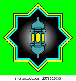 Arabic hanging lantern illustration design. Islamic vector format