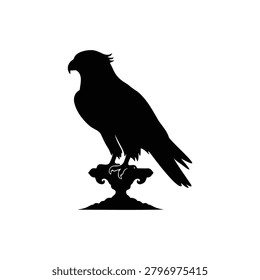 Arabic hawk silhouette icon vector flat design.