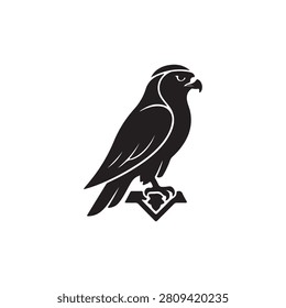 Arabic hawk silhouette icon vector flat design on white background.