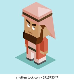 arabic with headscarf. vector illustration