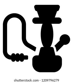 
Arabic hookah with pipe known as hubble bubble icon
