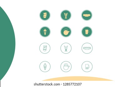 Arabic icons Set, Arabic eating and drinking utensils