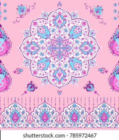 Arabic illustration pattern, invitation card.  Vector illustration. Card for cafe, restaurant, shop, print. Borde