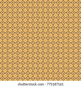 Arabic, indian, asian, oriental motif. Mandala art, boho chic. Ethnic design in beige, yellow, gray tones. Vector mandala with flowers and geometric elements. Round seamless pattern with many details.