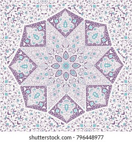 Arabic or indian floral pattern. Ornamental for Card for cafe, shop, print, banner, wedding invitation, book cover, certificate. Save the date. Arabic Dubai turkish Islam