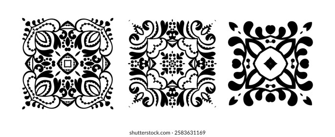 Arabic or indian style square mandala decoration