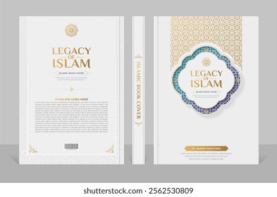 Arabic Islamic A4 size Book Cover Design with Arabic Pattern and Ornaments