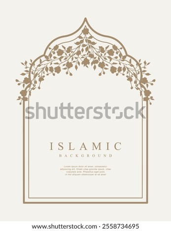 Arabic Islamic Arch. Elegant Frame with decorative Floral Pattern. Vector design