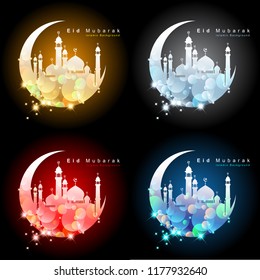 Arabic Islamic calligraphy of Eid Mubarak. Background. Vector and Illustration, EPS 10.