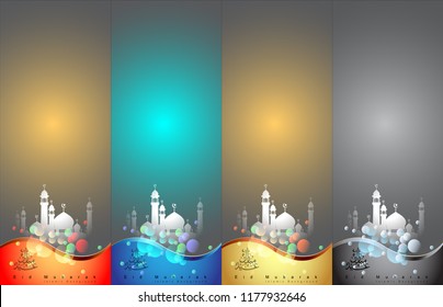 Arabic Islamic calligraphy of Eid Mubarak. Background. Vector and Illustration, EPS 10.