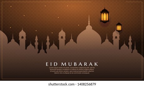 Arabic Islamic calligraphy of text Eid mubarak, islamic background