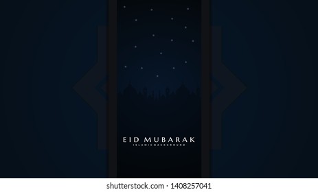 Arabic Islamic calligraphy of text Eid mubarak, islamic background