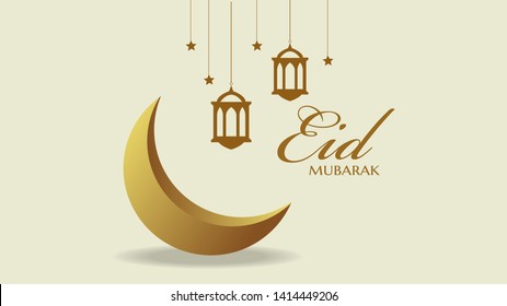 Arabic Islamic calligraphy of text Eid mubarak, islamic background