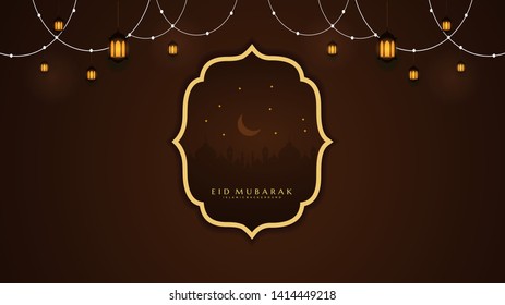 Arabic Islamic calligraphy of text Eid mubarak, islamic background