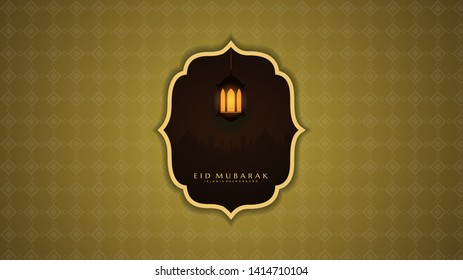 Arabic Islamic calligraphy of text Eid mubarak, islamic background