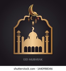 Arabic Islamic calligraphy of text eid adha mubarak translate (Blessed eid) with islamic ornaments, can use for islamic occasions like Eid Ul Fitr and Eid Ul Adha. Vector Illustration