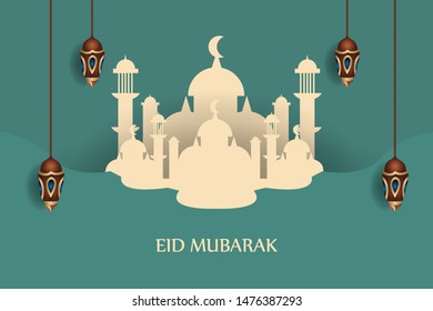 Arabic Islamic calligraphy of text eid adha Said translate (Happy Adha eid), you can use it for islamic occasions like Eid Ul Fitr and Eid Ul Adha. - Vector illustration