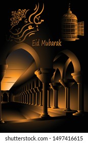 Arabic Islamic calligraphy of text Happy Eid, you can use it for islamic occasions like Eid Ul Fitr