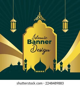 Arabic Islamic Elegant White and Golden Luxury Ornamental Background with Islamic Pattern and Decorative Ornament Frame