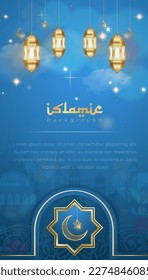 Arabic Islamic Elegant White and Golden Luxury Background
